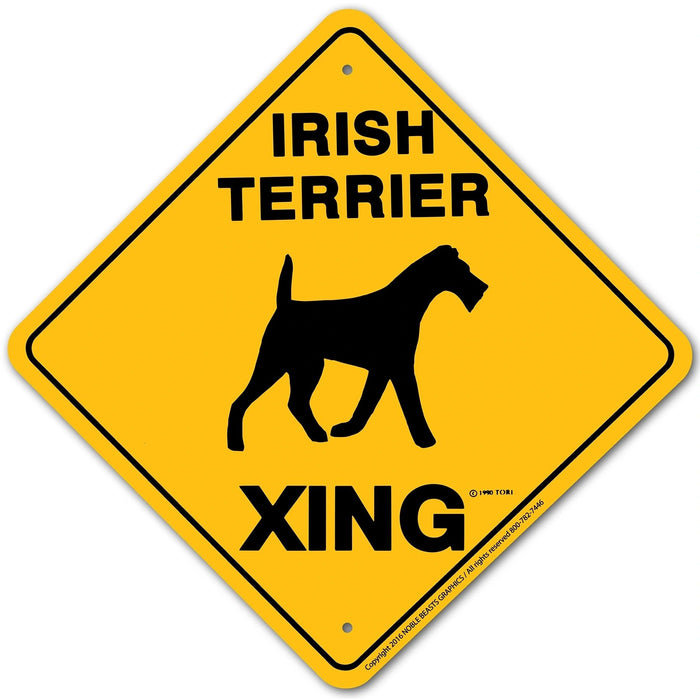 Irish Terrier Xing Sign Aluminum 12 in X 12 in #20610