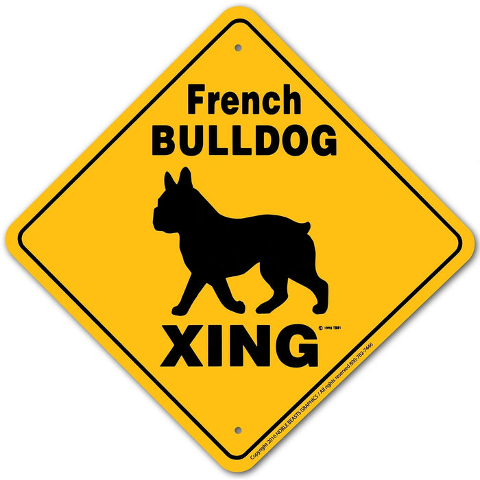 French Bulldog Xing Sign Aluminum 12 in X 12 in #20611