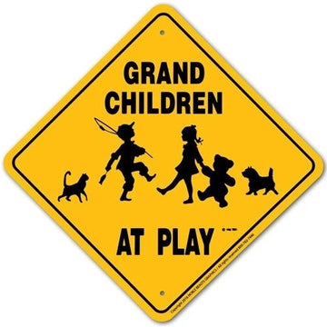 Grandchildren At Play Xing Sign Aluminum 12 in X 12 in #21702