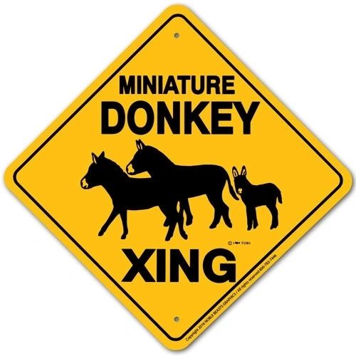 Miniature Donkey Xing Sign Aluminum 12 in X 12 in #20581