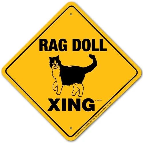 Rag Doll Xing Sign Aluminum 12 in X 12 in #20014