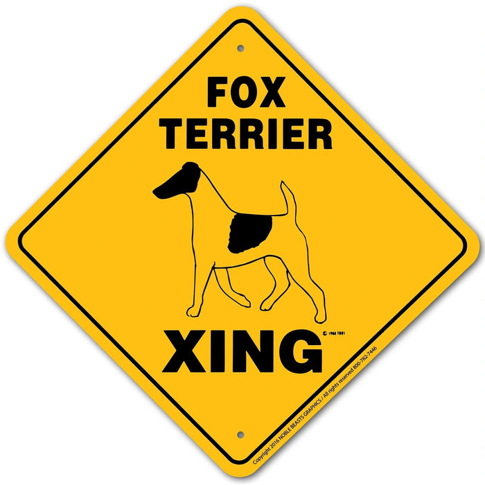 Fox Terrier (Smooth) Xing Sign Aluminum 12 in X 12 in #20608