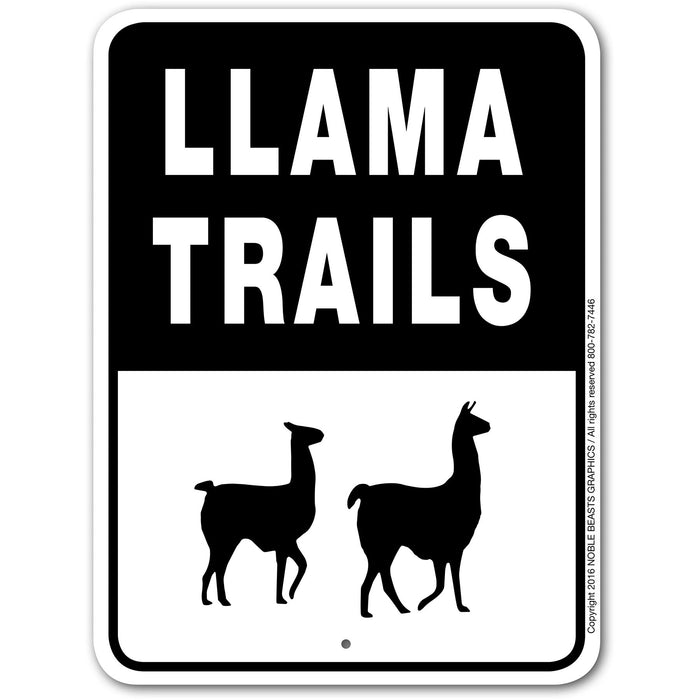 Llama Trails Sign Aluminum 12 in X 9 in #3245370