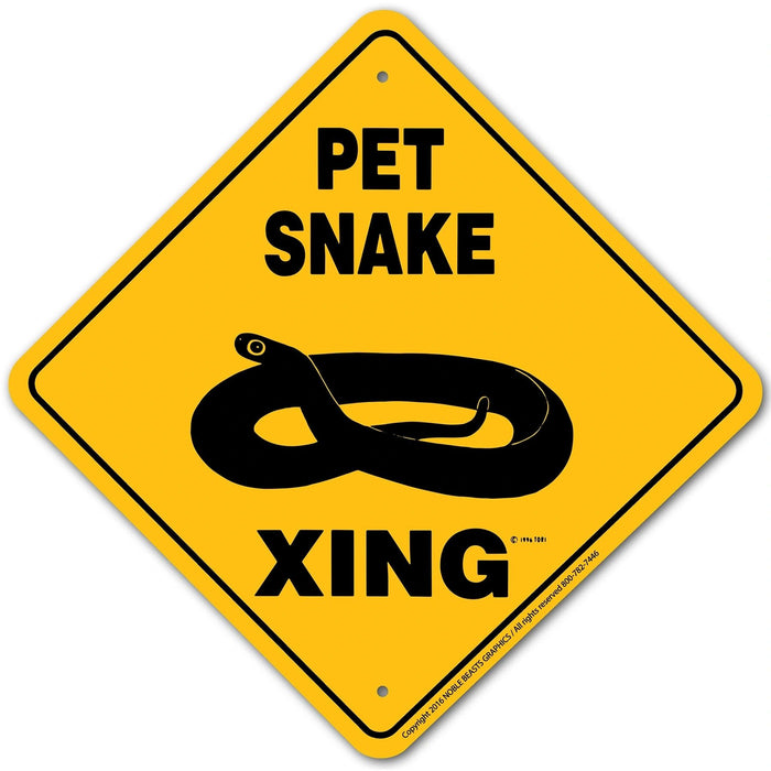 Pet Snake Xing Sign Aluminum 12 in X 12 in #20885
