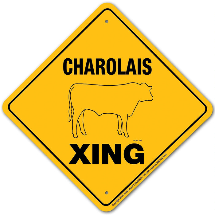 Charolais Xing Sign Aluminum 12 in X 12 in #20708