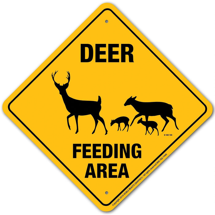 Deer Feeding Area Sign Aluminum 12 in X 12 in #932