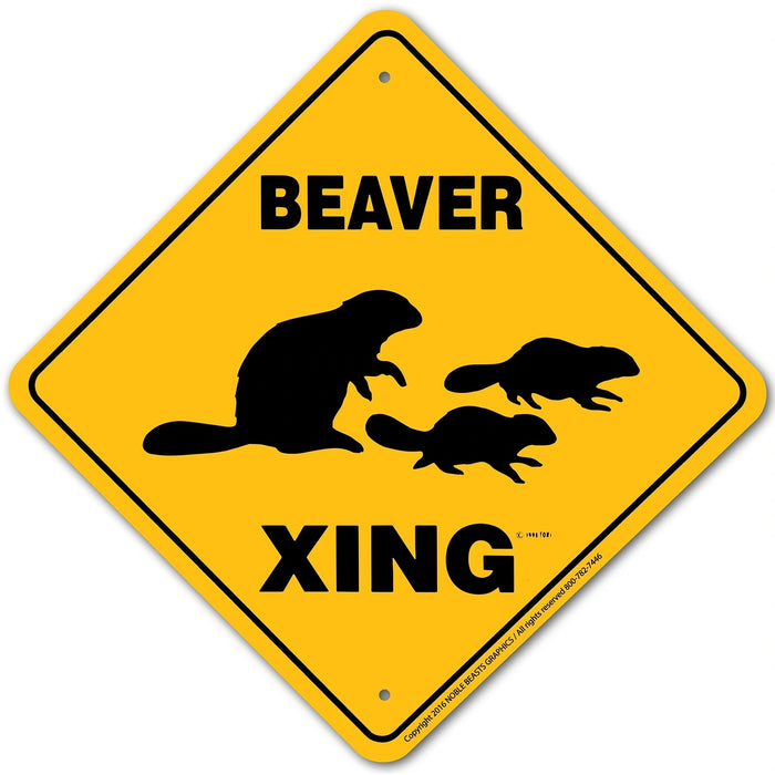 Beaver Xing Sign Aluminum 12 in X 12 in #20751