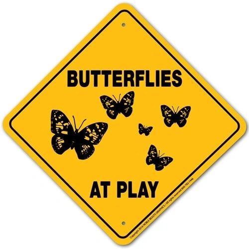 Butterflies At Play Sign Aluminum 12 in X 12 in #BUTTERFLIESATPLAY