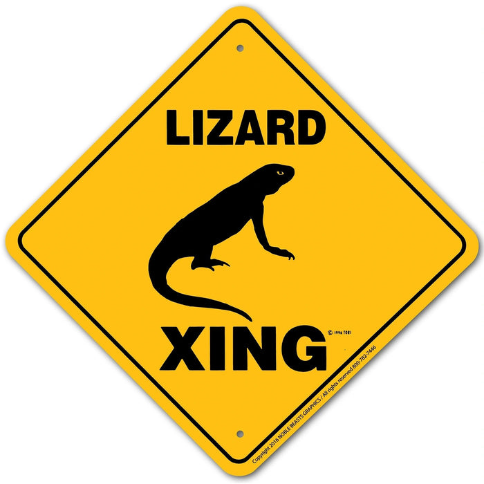 Lizard Xing Sign Aluminum 12 in X 12 in #20857