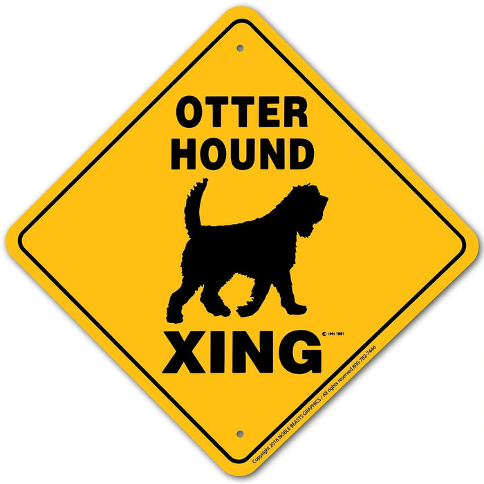 Otter Hound Xing Sign Aluminum 12 in X 12 in #20640