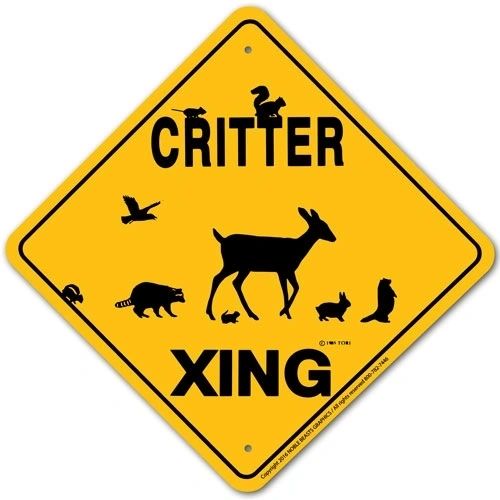 Critter (Woodland) Xing Sign Aluminum 12 in X 12 in #20392