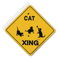 Cat Xing Sign Aluminum 12 in X 12 in #20402