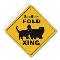 Scottish Fold Xing Sign Aluminum 12 in X 12 in #20697