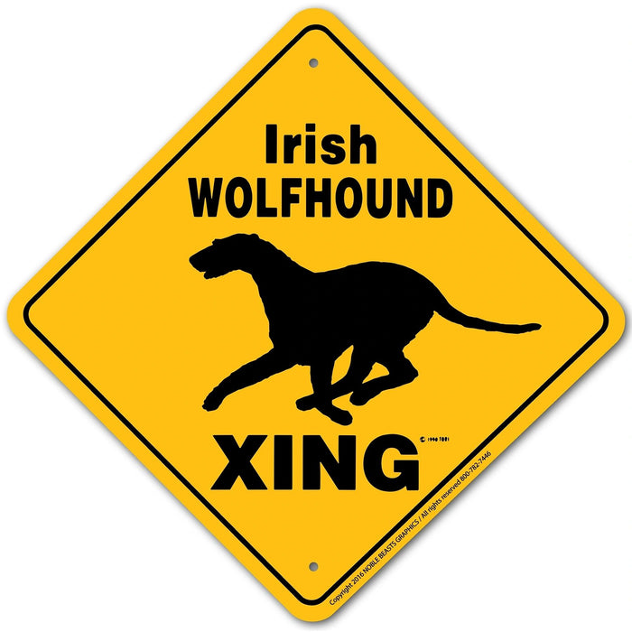 Irish Wolfhound Xing Sign Aluminum 12 in X 12 in #20612