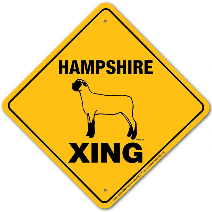 Hampshire Xing Sign Aluminum 12 in X 12 in #20902