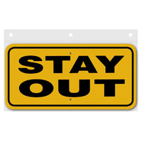 Stay Out Sign Aluminum 6 in X 12 in #3444439