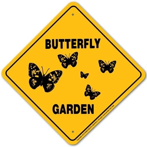 Butterfly Garden Sign Aluminum 12 in X 12 in #819