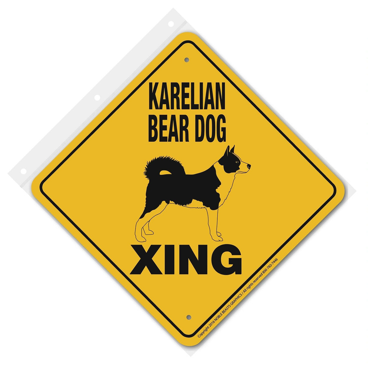 Karelian Bear Dog Xing Aluminum 12 in x 12 in #20KERA
