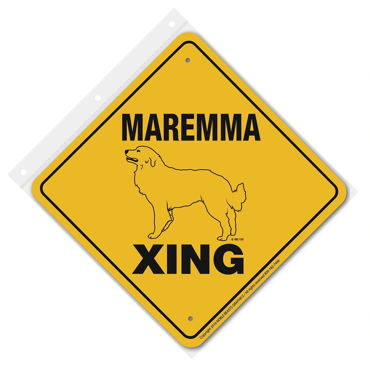 Maremma Xing Sign Aluminum 12 in X 12 in #20561