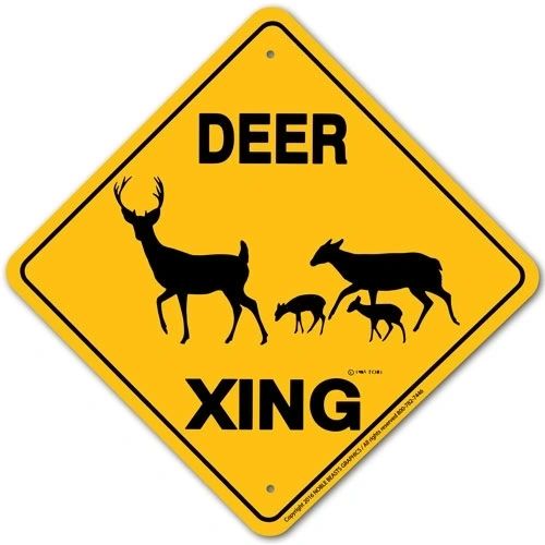 Deer Xing Sign Aluminum 12 in X 12 in #20374
