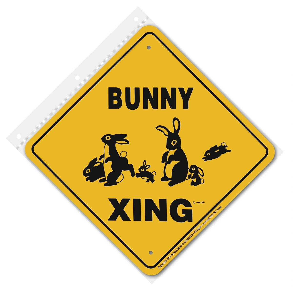 Bunny Xing Sign Aluminum 12 in X 12 in #20446