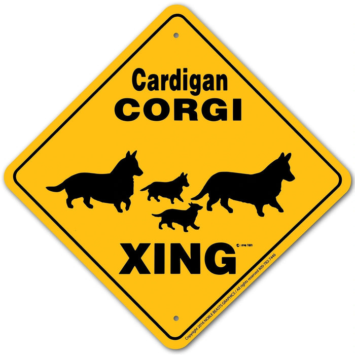 Cardigan Corgi Xing Sign Aluminum 12 in X 12 in #20592