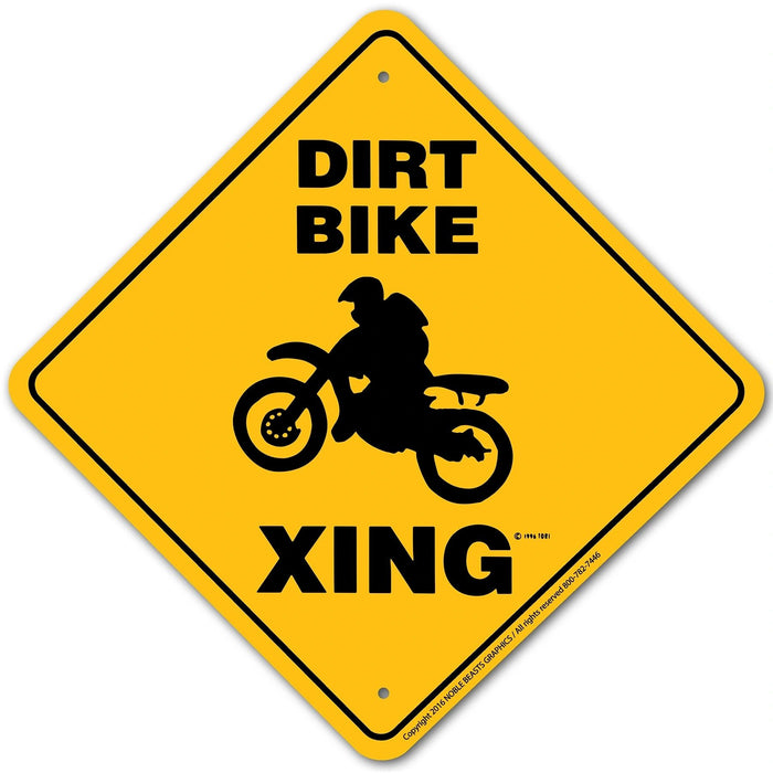 Dirt Bike Xing Sign Aluminum 12 in X 12 in #20933