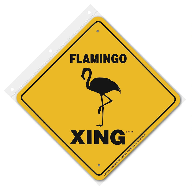 Flamingo Xing Sign Aluminum 12 in X 12 in #20843