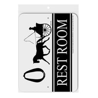 Restroom (Driving) Sign Aluminum 9 in X 12 in #3245425