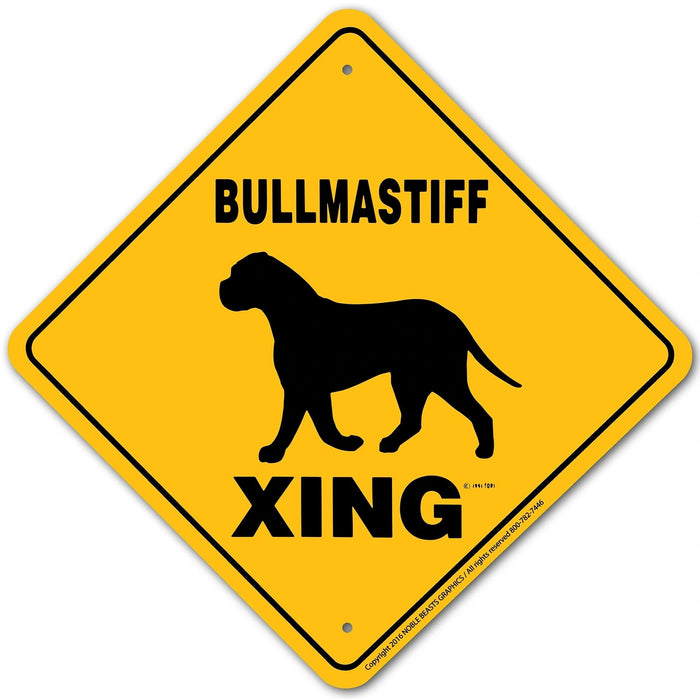 Bullmastiff Xing Sign Aluminum 12 in X 12 in #20622