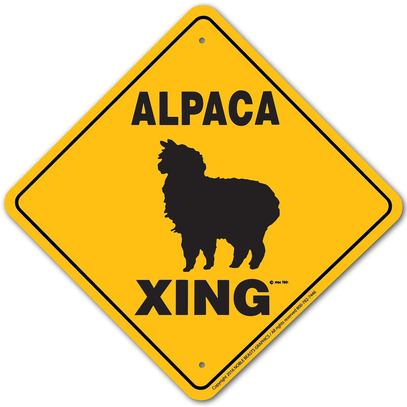 Alpaca Xing Sign Aluminum 12 in X 12 in #20734