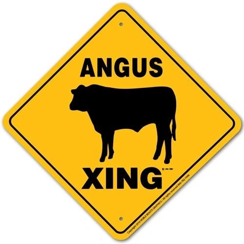 Angus Xing Sign Aluminum 12 in X 12 in #20706