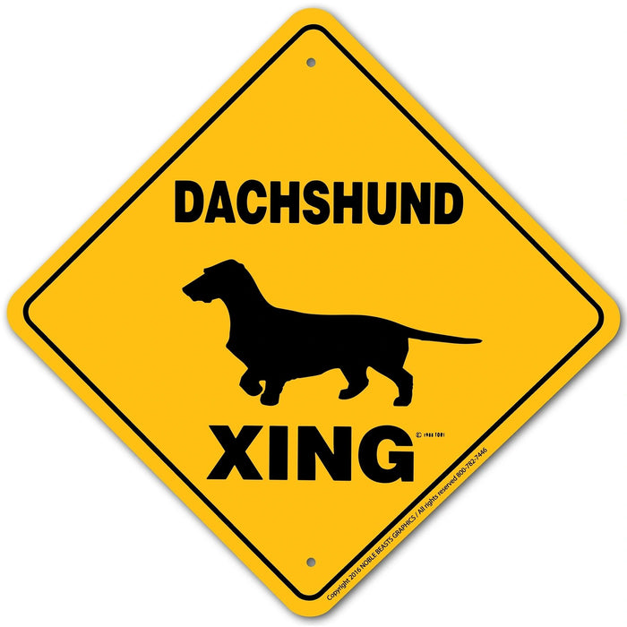 Dachshund (Wirehair) Xing Sign Aluminum 12 in X 12 in #20899