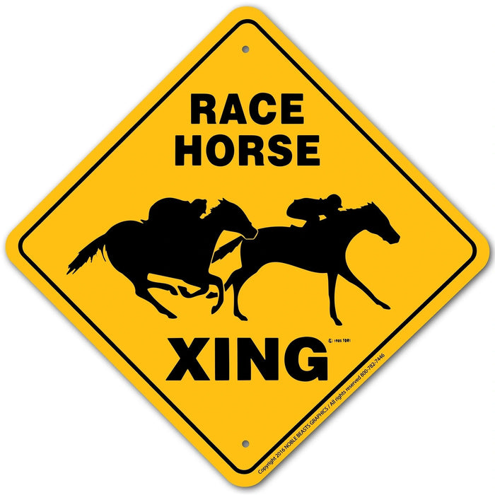 Race Horse Xing Sign Aluminum 12 in X 12 in #20344