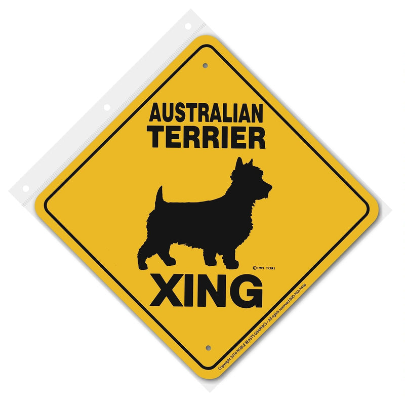 Austrailian Terrier Xing Sign Aluminum 12 in X 12 in #20654