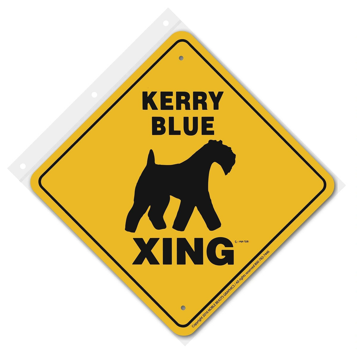 Kerry Blue Terrier Xing Sign Aluminum 12 in X 12 in #20546