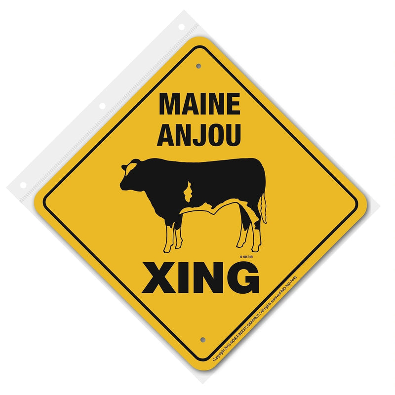 Maine Anjou Xing Sign Aluminum 12 in X 12 in #20714