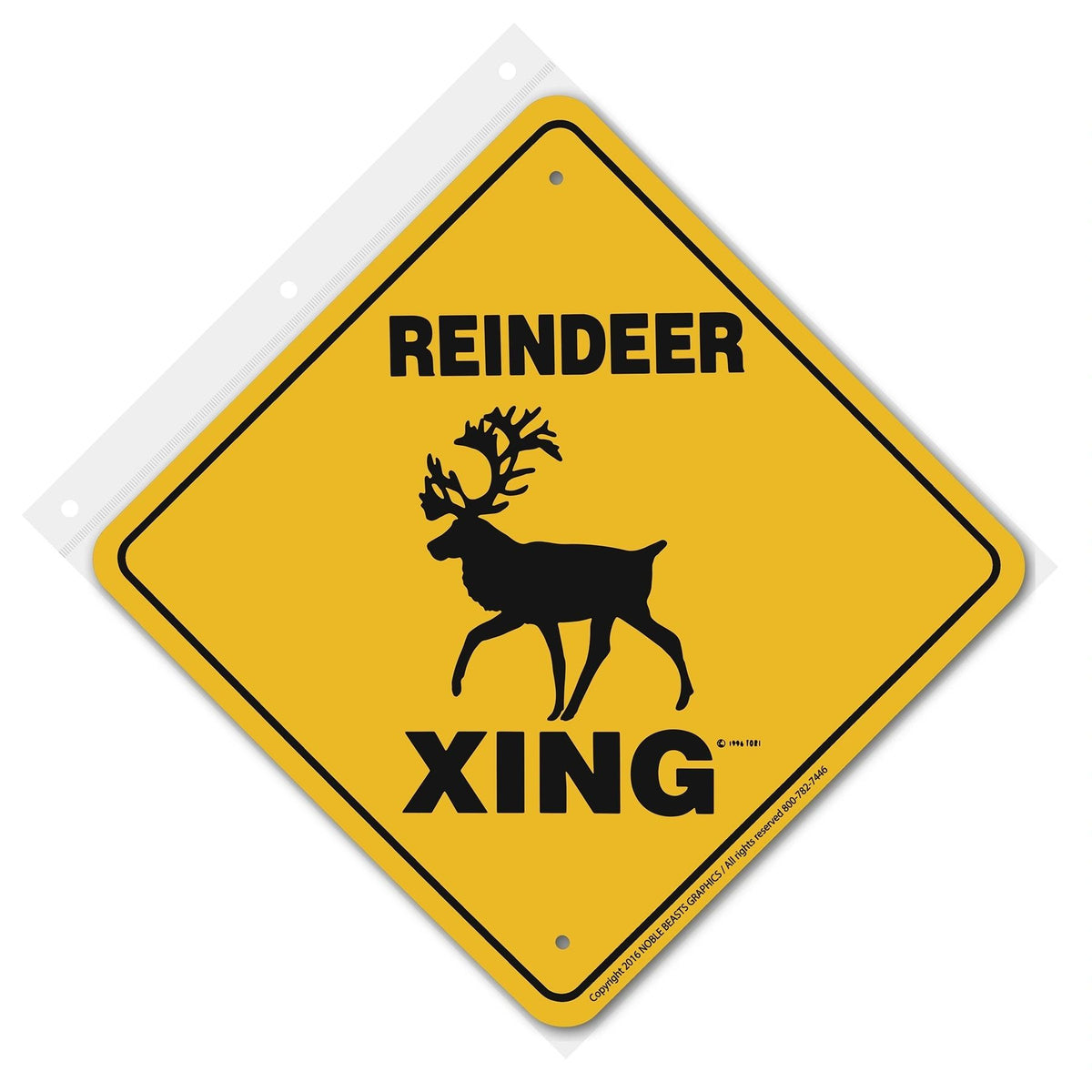 Reindeer Xing Sign Aluminum 12 in X 12 in #20911