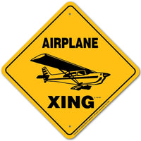 Airplane (Cessna) Xing Sign Aluminum 12 in X 12 in #20779