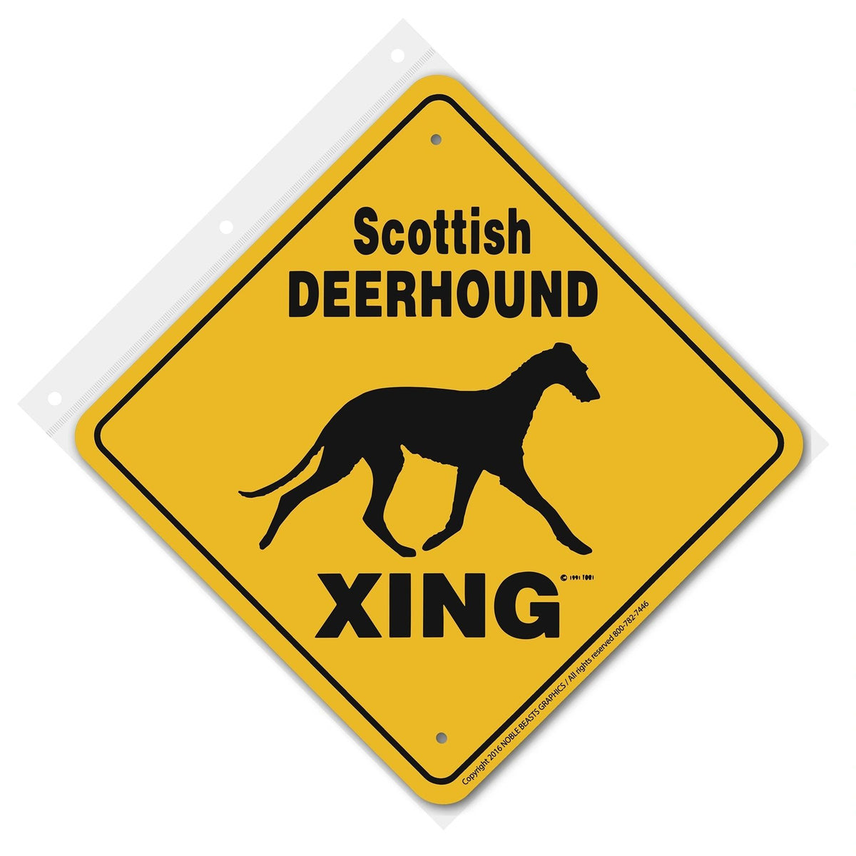 Scottish Deerhound Xing Sign Aluminum 12 in X 12 in #20629