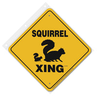 Squirrel Xing Sign Aluminum 12 in X 12 in #20746