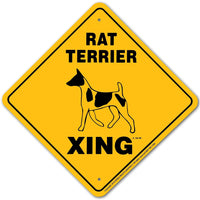 Rat Terrier Xing Sign Aluminum 12 in X 12 in #20001