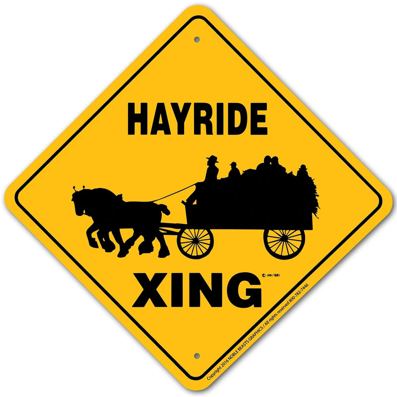 Hayride Xing Sign Aluminum 12 in X 12 in #20686
