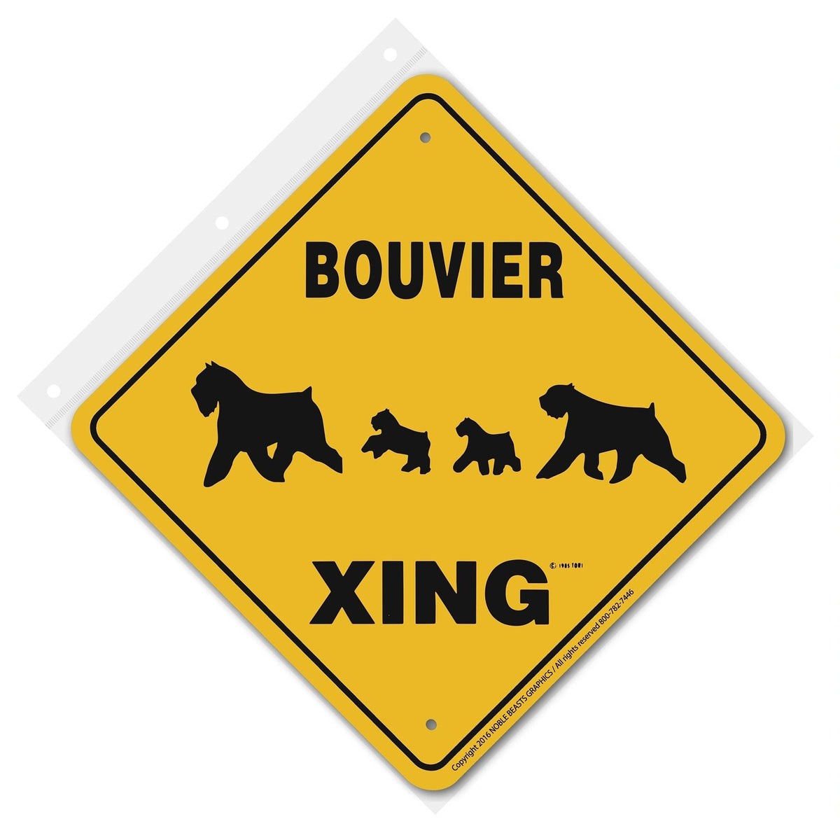 Bouvier Xing Sign Aluminum 12 in X 12 in #20346