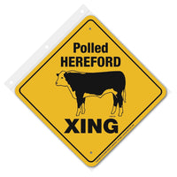 Polled Hereford Xing Sign Aluminum 12 in X 12 in #20715