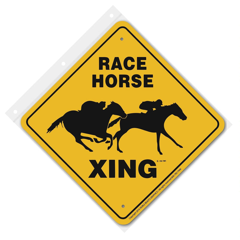 Race Horse Xing Sign Aluminum 12 in X 12 in #20344