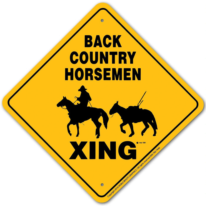 Back Country Horsemen Xing Sign Aluminum 12 in X 12 in #20996