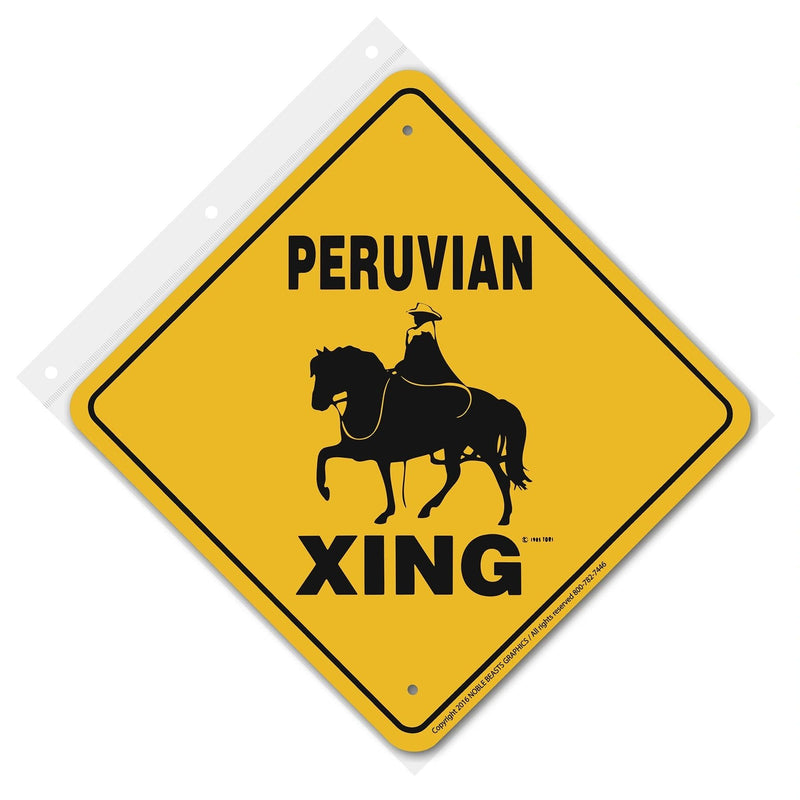 Peruvian Xing Sign Aluminum 12 in X 12 in #20342