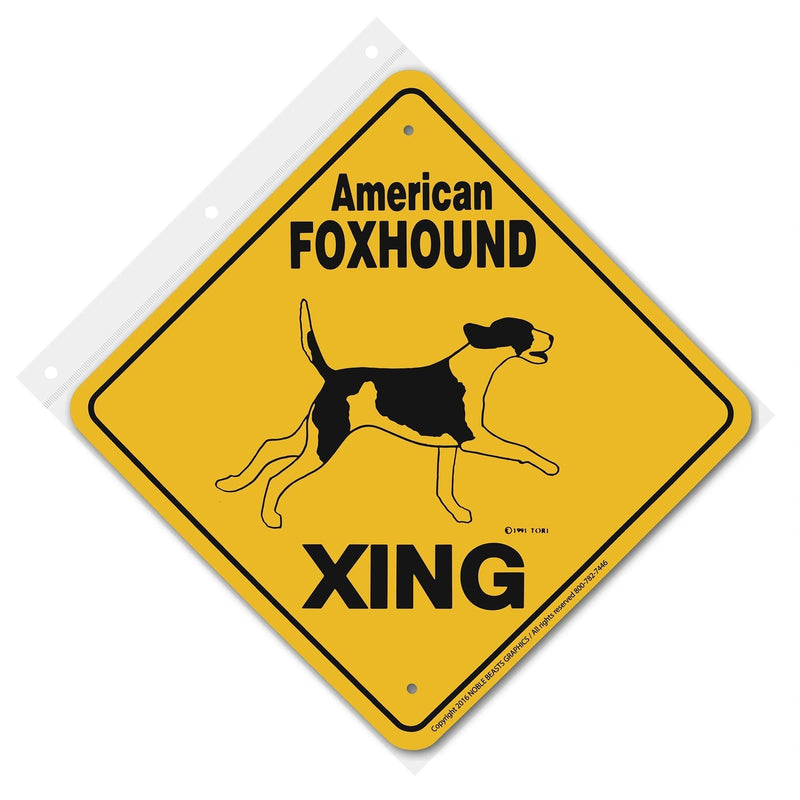 American Foxhound Xing Sign Aluminum 12 in X 12 in #20627