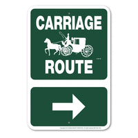 Carriage Route Sign Aluminum 12 in X 18 in #146680R